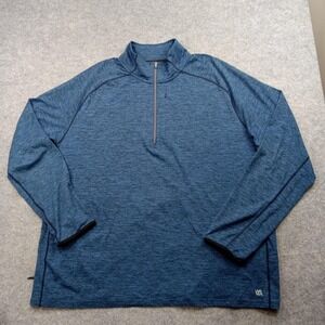 VRST Pullover Shirt Mens 2XL Blue Athletic Quarter Zip Stretch Performance Top